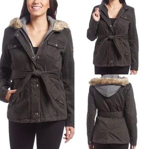Buffalo David Bitton Belted Coat - Utility Military Look - Warm - Women's Large